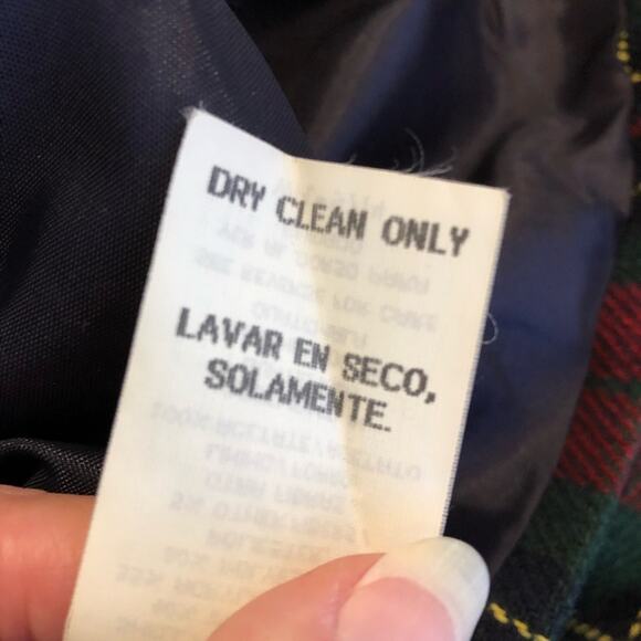 Vintange red green navy gold plaid wool blend button front blazer size 10 - Picture 11 of 16